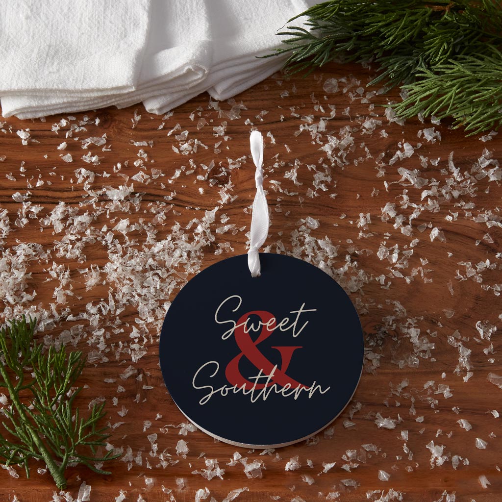 Modern Minimalist Texas Colors Sweet Southern | Wood Ornament | Eaches | Min 6