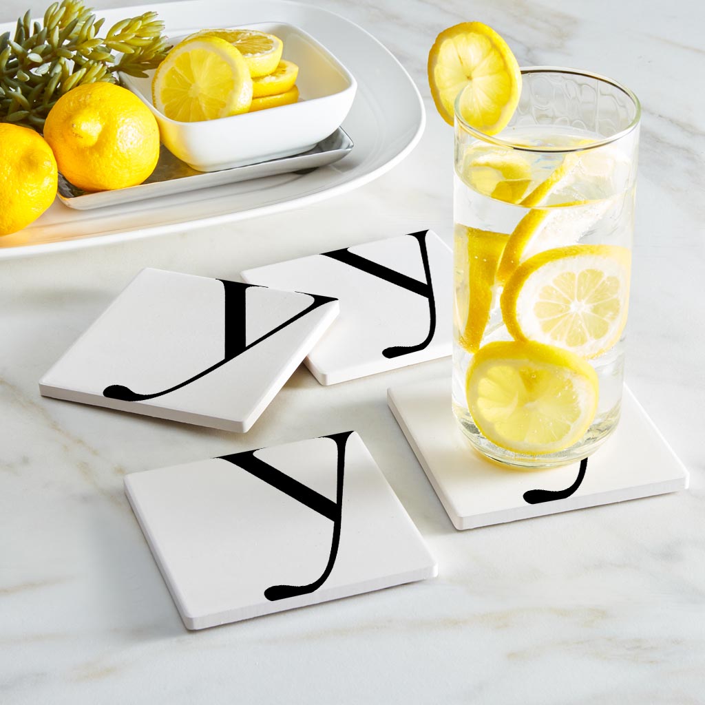 Minimal Monogram Y | Absorbent Coasters | Set of 4 | Min 2