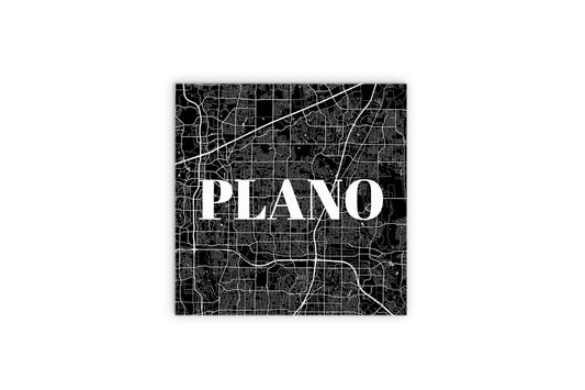 Minimalistic B&W Texas Plano Map | Wood Sign | Eaches | Min 2