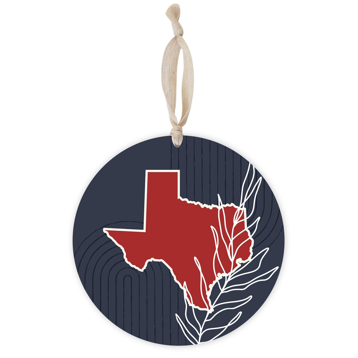 Modern Minimalist Texas Colors Shape Leaf | Wood Ornament | Eaches | Min 1