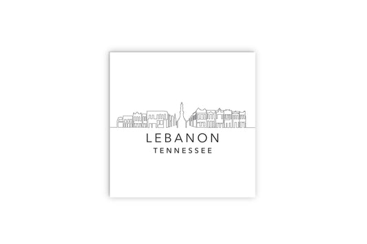 Minimalist B&W Tennessee Lebanon Skyline | Wood Sign | Eaches | Min 2