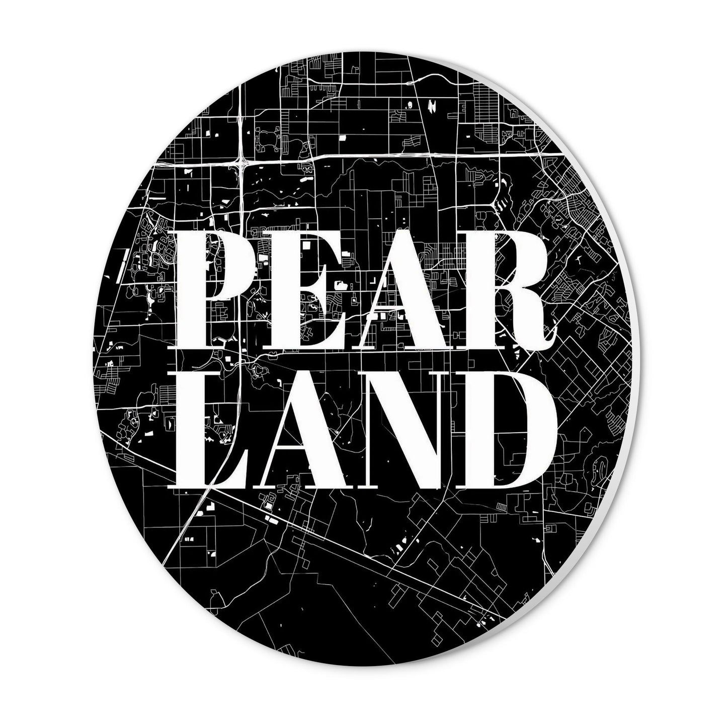 Minimalistic B&W Texas Pearland City Map | Wood Sign | Eaches | Min 1