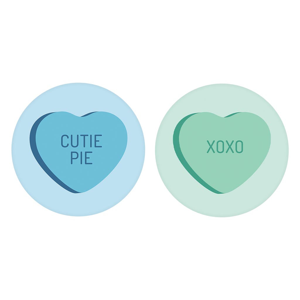 Message Hearts Cutie Pie Xo| Absorbent Car Coasters | Set of 2 | Min 4