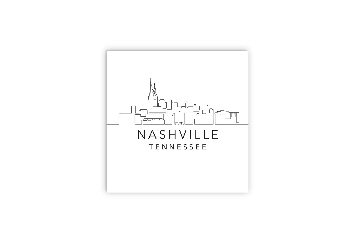 Minimalist B&W Tennessee Nashville Skyline | Wood Sign | Eaches | Min 2