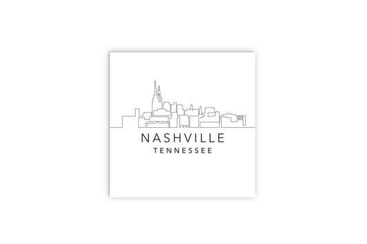 Minimalist B&W Tennessee Nashville Skyline | Wood Sign | Eaches | Min 2