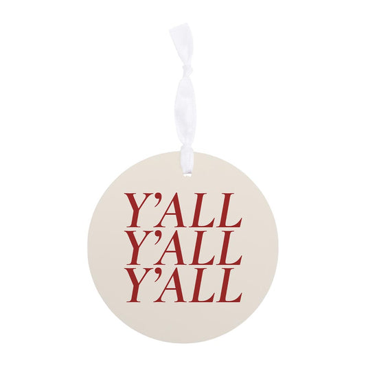 Modern Minimalist Texas Colors Yall | Wood Ornament | Eaches | Min 6