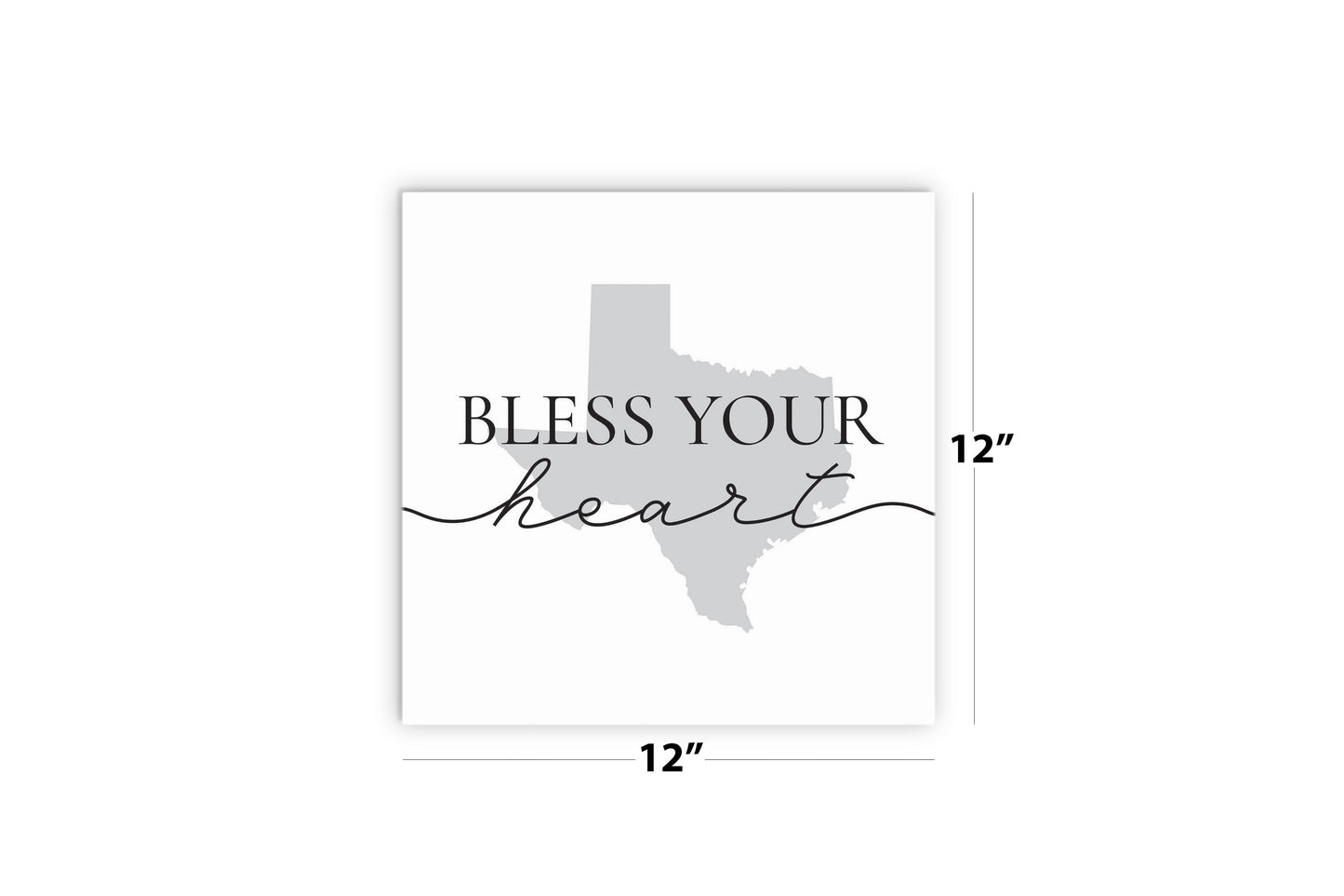 Minimalistic B&W Texas Bless Your Heart | Wood Sign | Eaches | Min 2