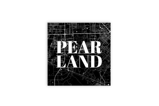 Minimalistic B&W Texas Pearland City Map | Wood Sign | Eaches | Min 2