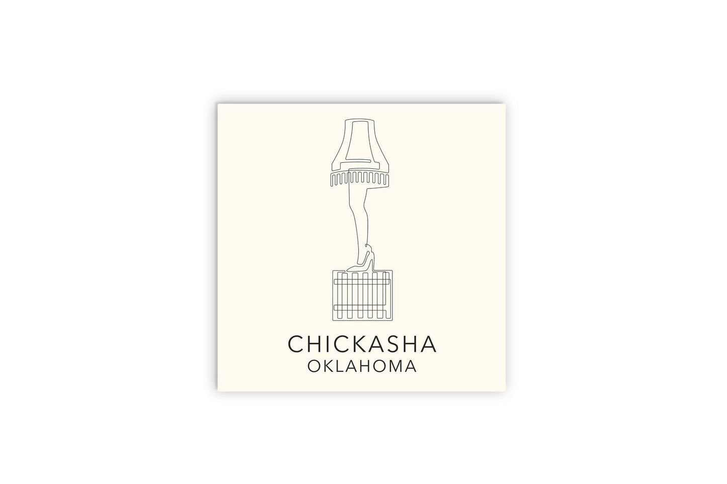 Modern Minimalist Oklahoma Chickasha Leg Lamp | Wood Sign | Eaches | Min 2