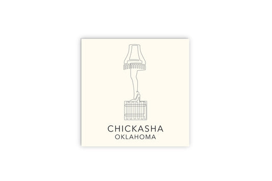 Modern Minimalist Oklahoma Chickasha Leg Lamp | Wood Sign | Eaches | Min 2