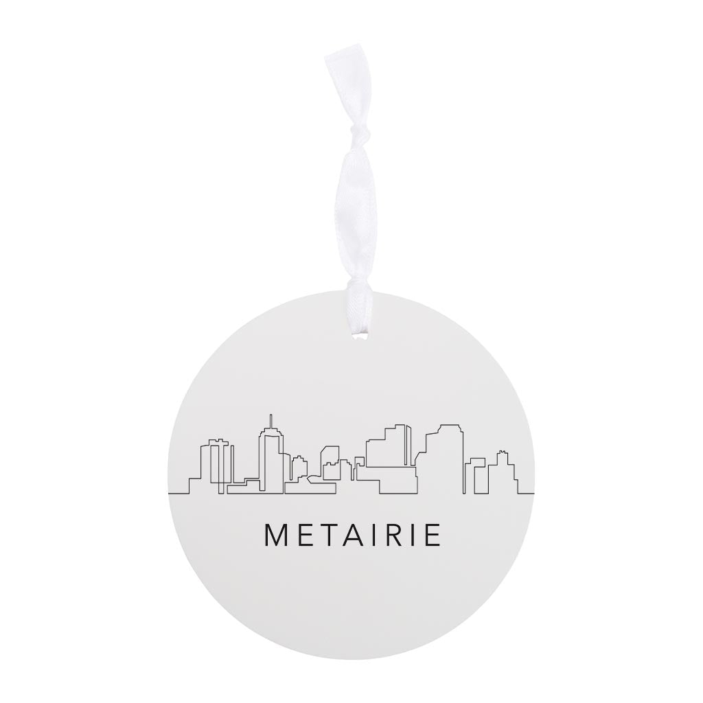 Modern Louisiana Metairie City Line Drawing| Wood Ornament | Eaches | Min 6