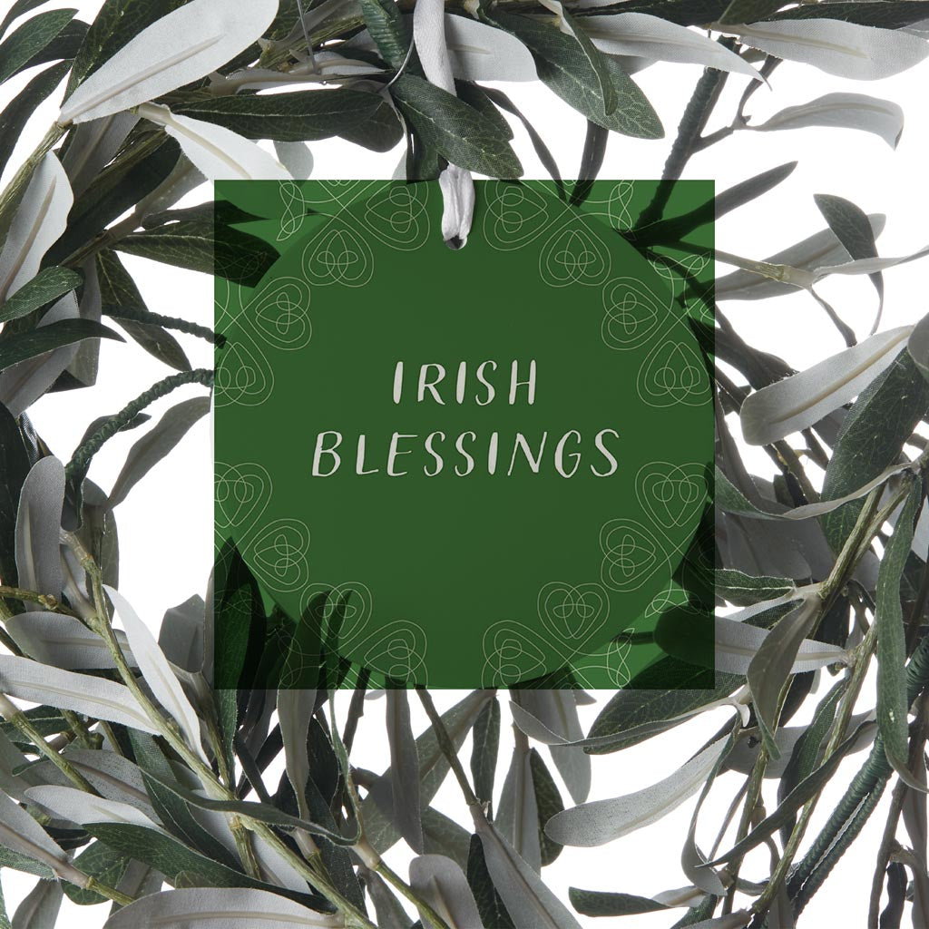 Dark Green Shamrock Irish Blessings| Wood Ornament | Eaches | Min 6