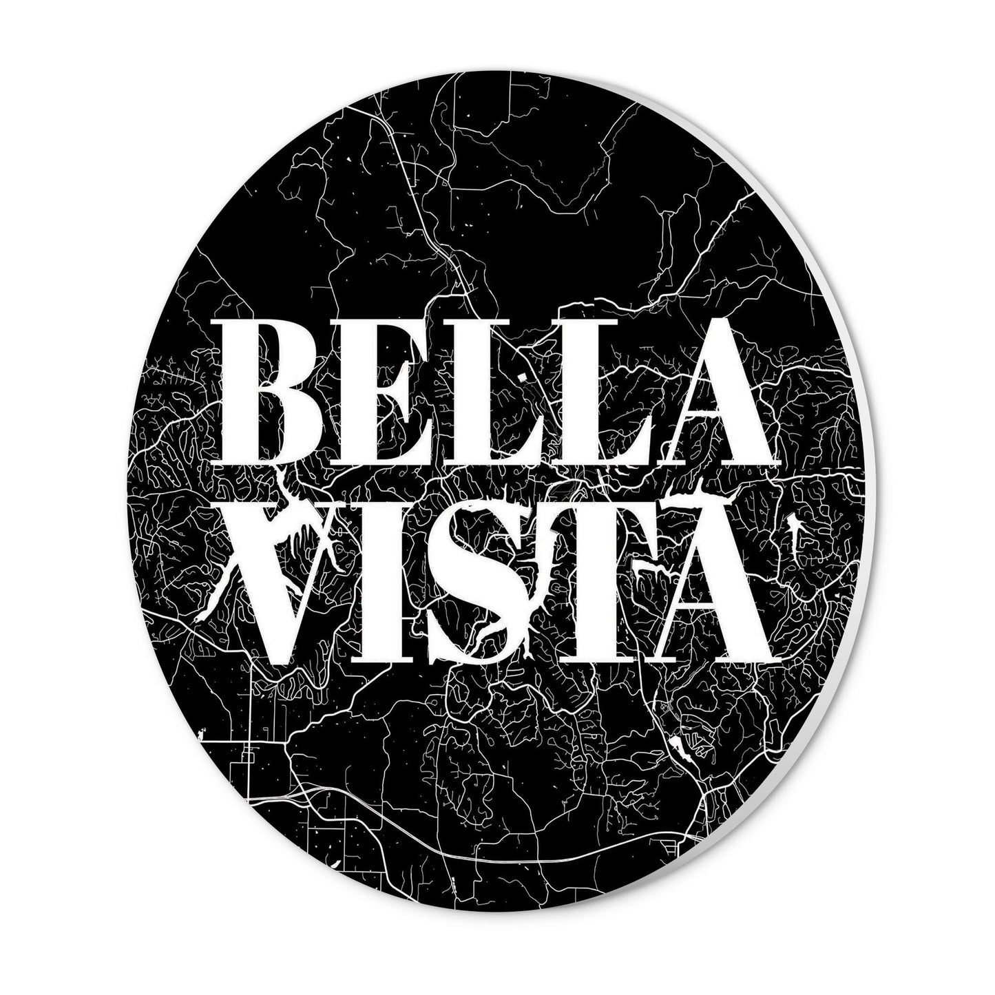 Minimalist B&W Arkansas Bella Vista Map | Wood Sign | Eaches | Min 1