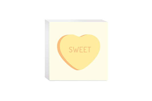 Message Hearts Sweet | Wood Block | Eaches | Min 4