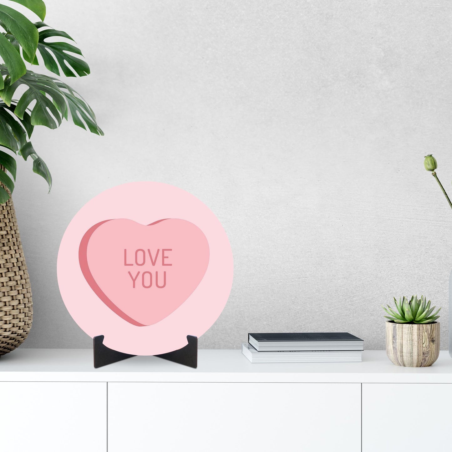 Message Hearts Love You | Wood Sign | Eaches | Min 1