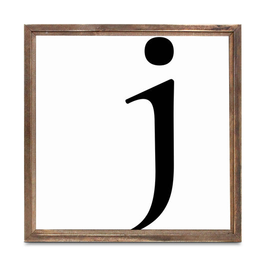 Minimalist Monogram J | Wood Sign | Eaches | Min 1