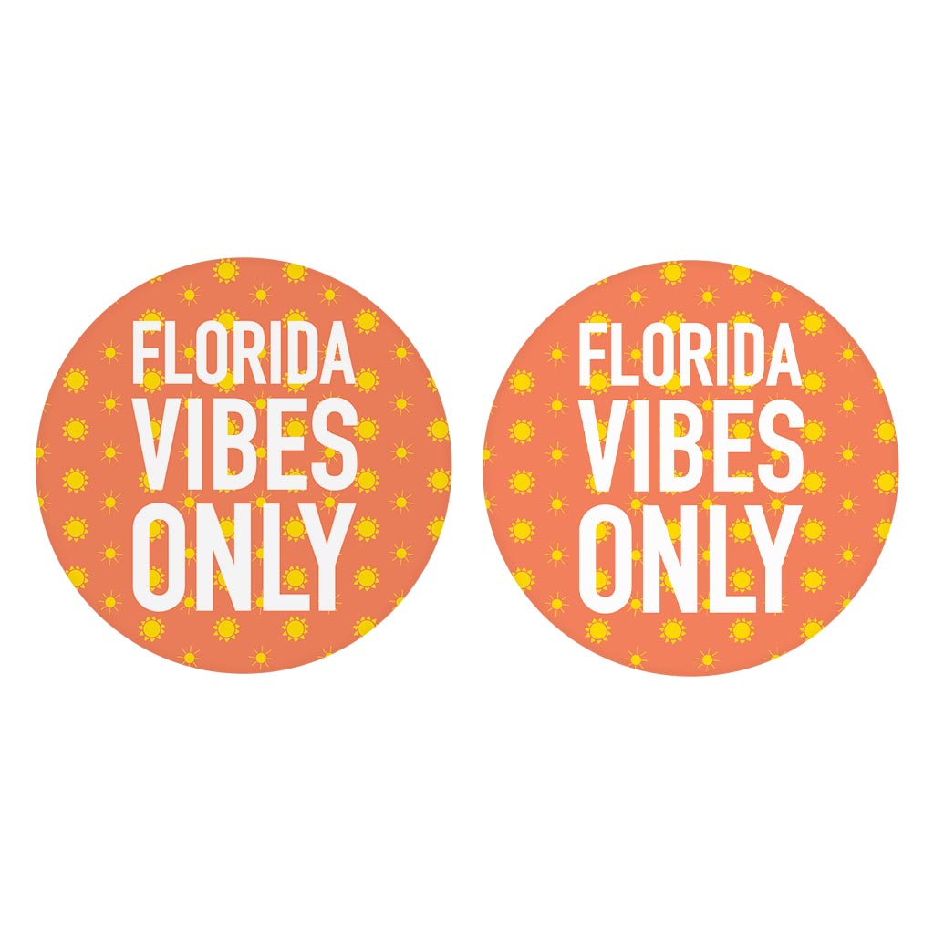 Florida Vibes Only | Absorbent Car Coasters | Set of 2 | Min 4