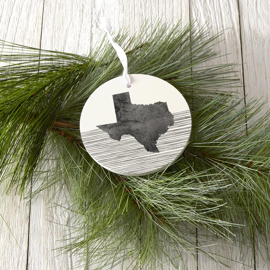 Modern Texas State Shape With Straight Lines| Wood Ornament | Eaches | Min 6