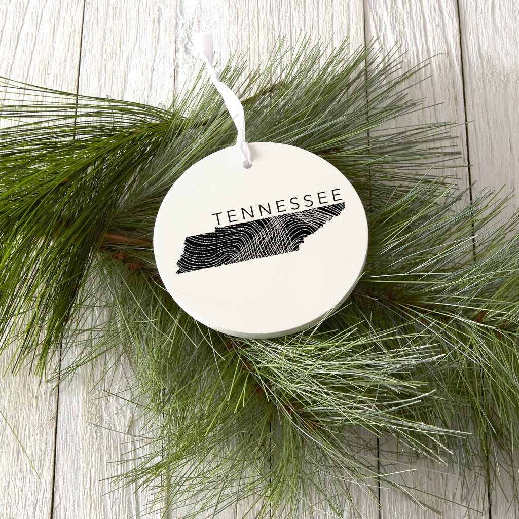 Minimalist B&W Tennessee State Name | Wood Ornament | Eaches | Min 6