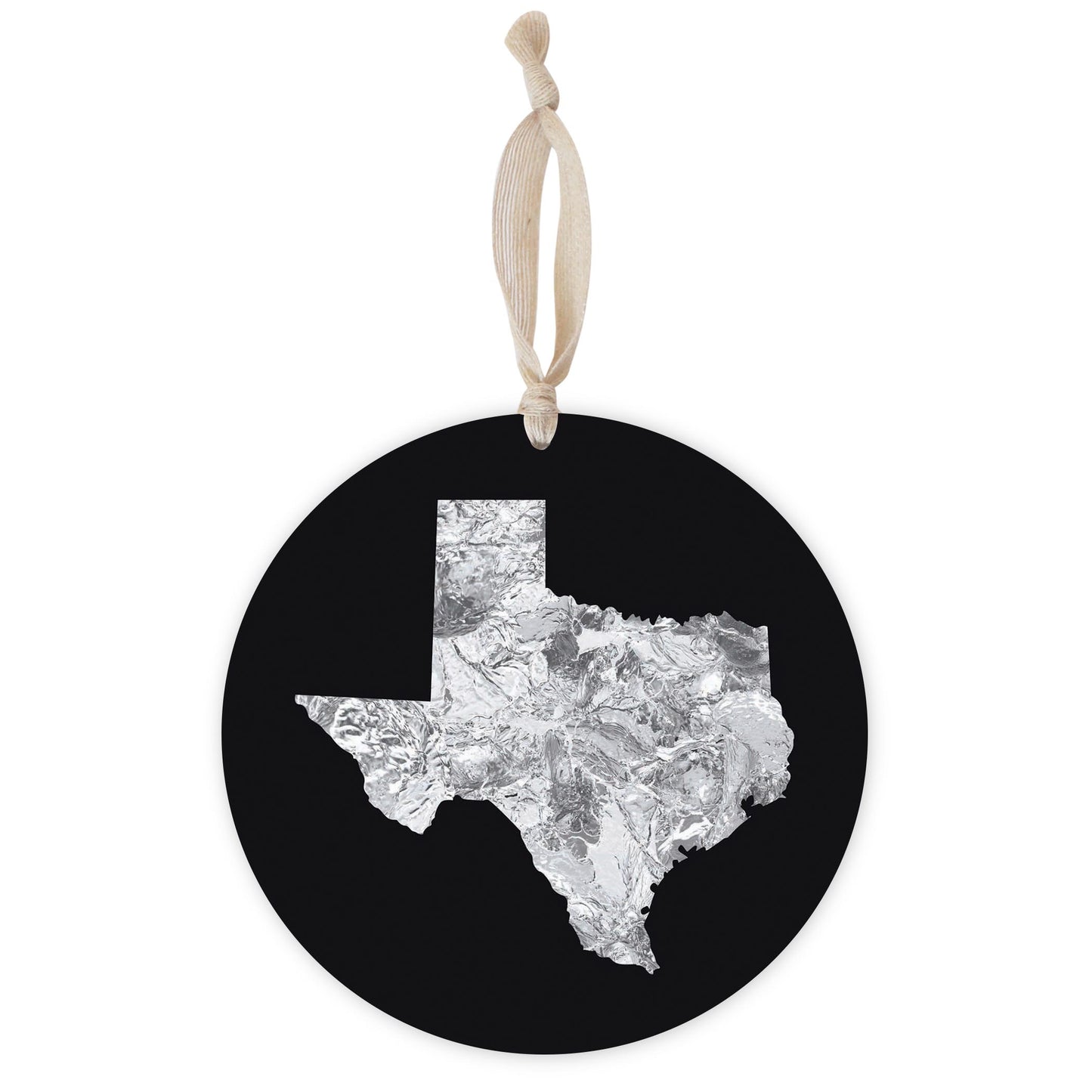 Minimalistic B&W Texas Metal State Shape | Wood Ornament | Eaches | Min 1