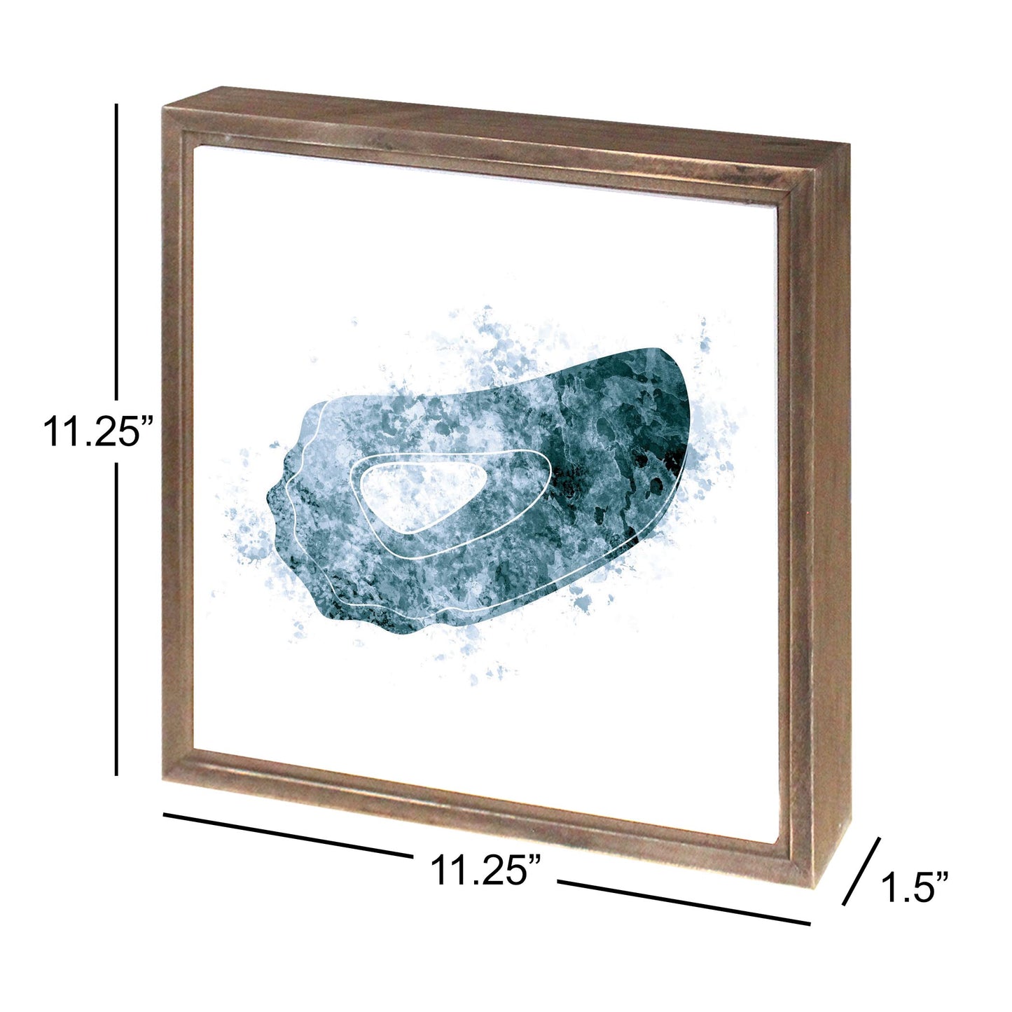 Blue White Water Color Oyster | Wood Sign | Eaches | Min 1