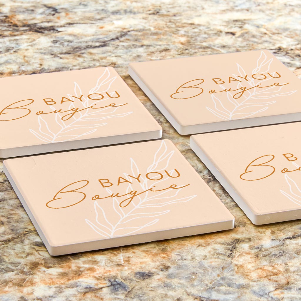 Modern Minimalist Louisiana Bayou Bougie | Absorbent Coasters | Set of 4 | Min 2