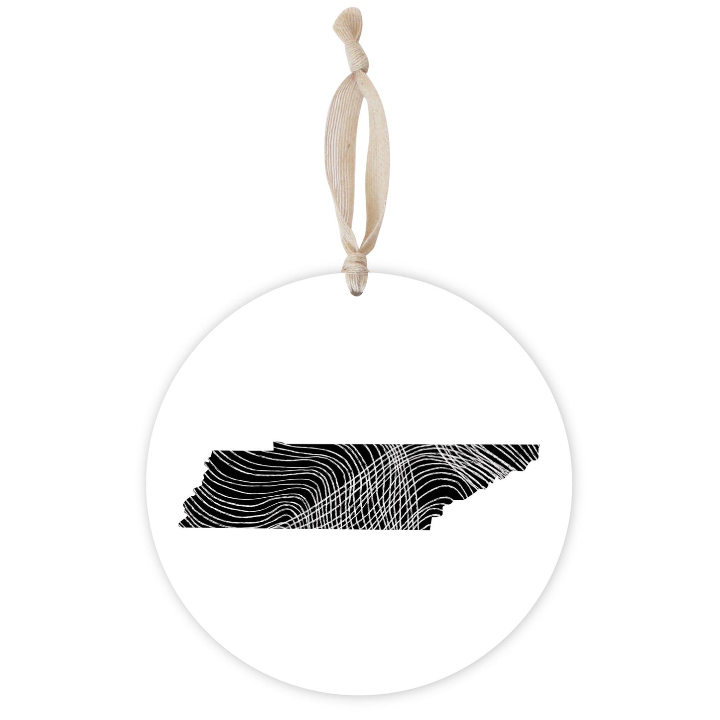 Minimalist B&W Tennessee State Shape | Wood Ornament | Eaches | Min 1