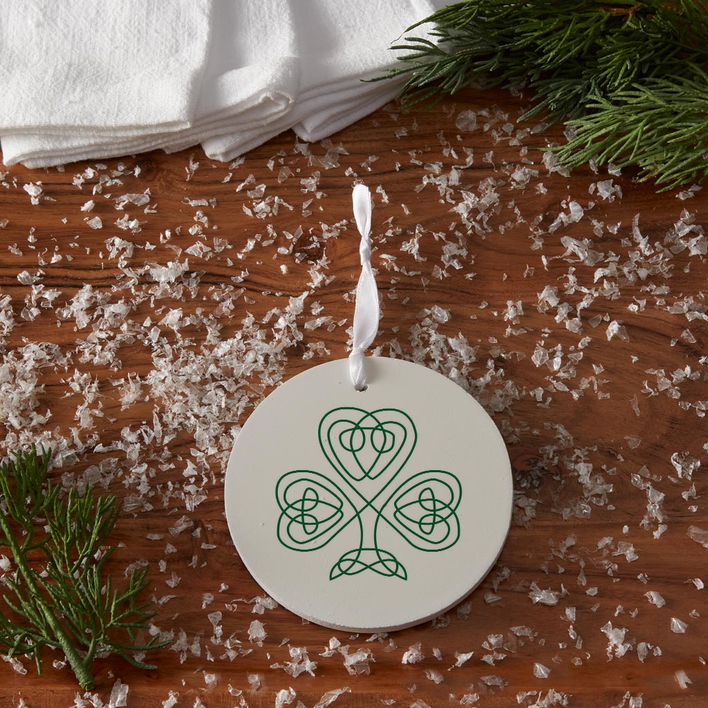 White Green Shamrock| Wood Ornament | Eaches | Min 6