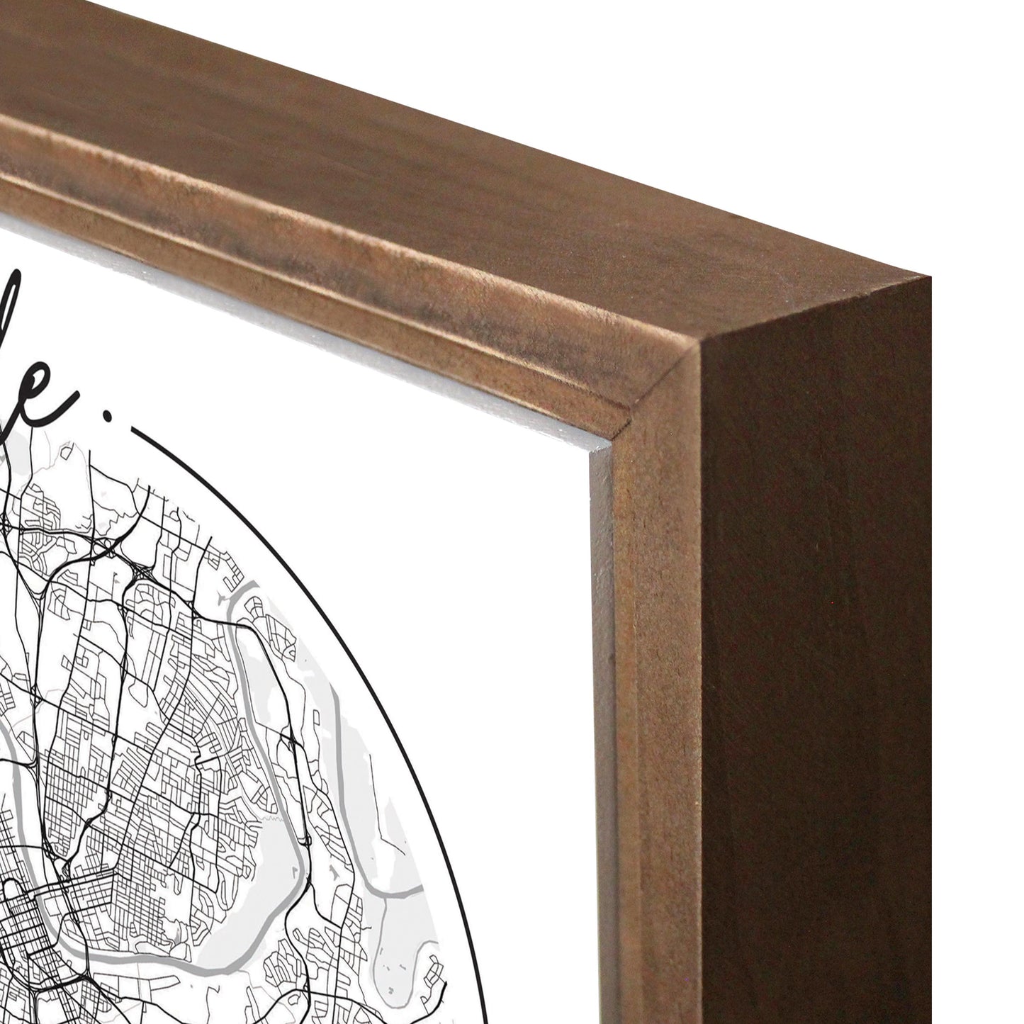 Minimalist B&W Tennessee Nashville Circle Map | Wood Sign | Eaches | Min 1