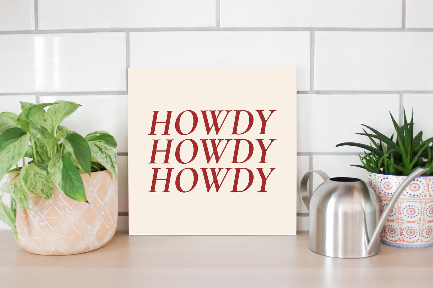 Modern Minimalist Texas Howdy | Wood Sign | Eaches | Min 2