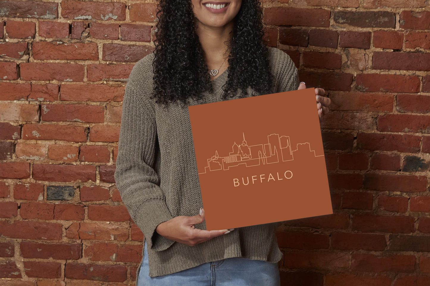 Modern Minimalist New York Buffalo Skyline | Wood Sign | Eaches | Min 2