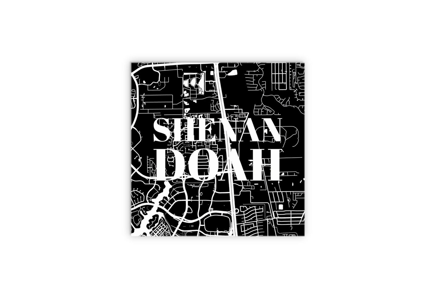 Minimalistic B&W Texas Shenandoah Map | Wood Sign | Eaches | Min 2