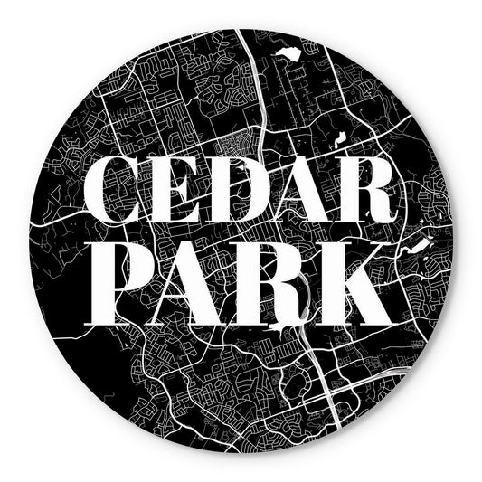 Minimalistic B&W Texas Cedar Park Map | Wood Sign | Eaches | Min 1