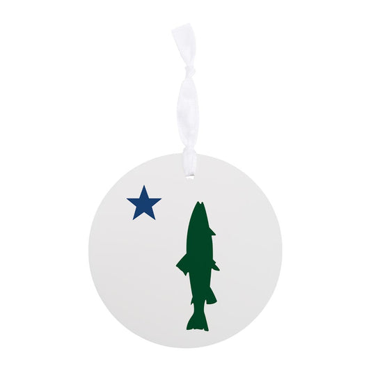 New England Star And Trout | Wood Ornament | Eaches | Min 6