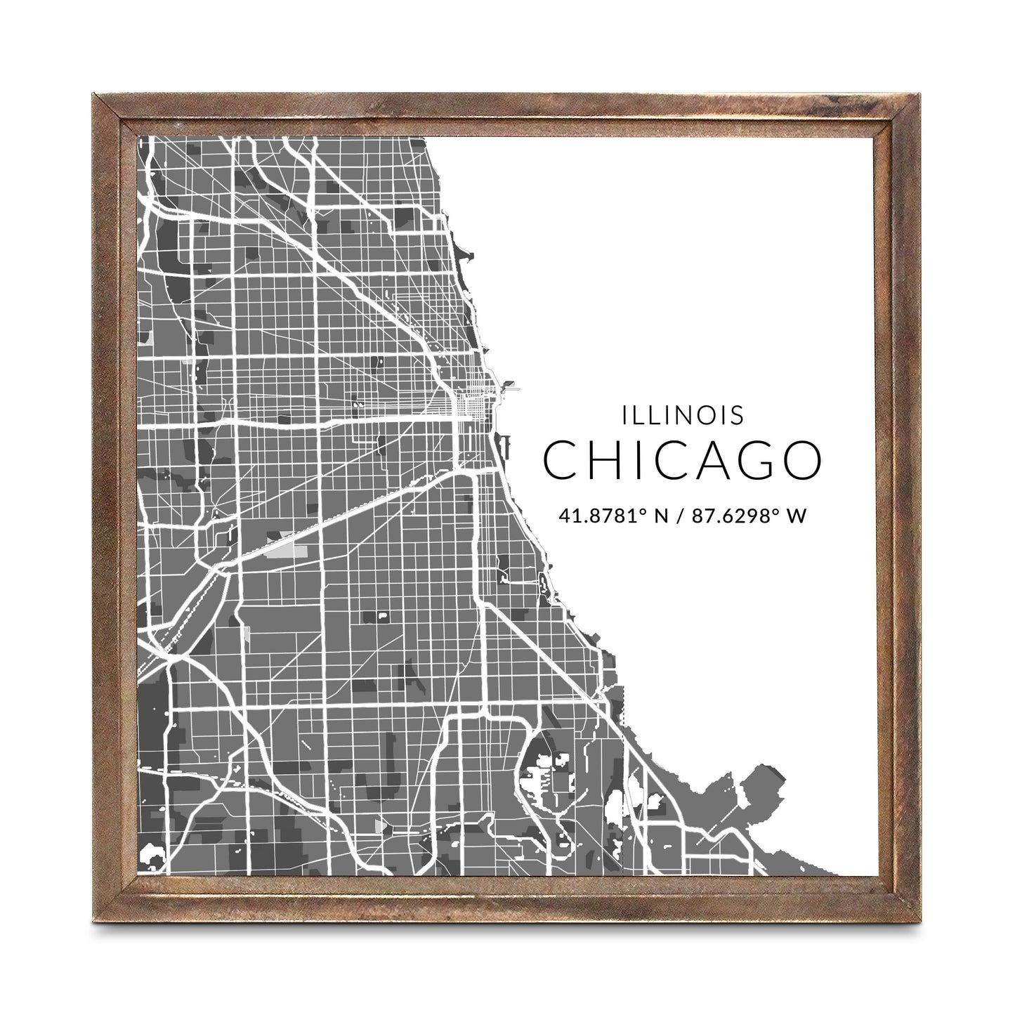 Minimalistic Chicago Map| Wood Sign | Eaches | Min 1