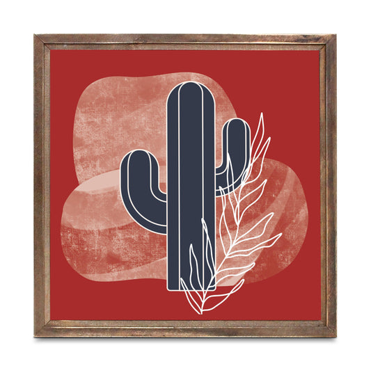 Modern Minimalist Texas Colors Cactus | Wood Sign | Eaches | Min 1