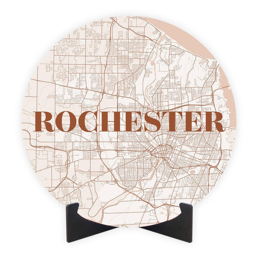 Modern Minimalist New York Rochester Map | Wood Sign | Eaches | Min 1