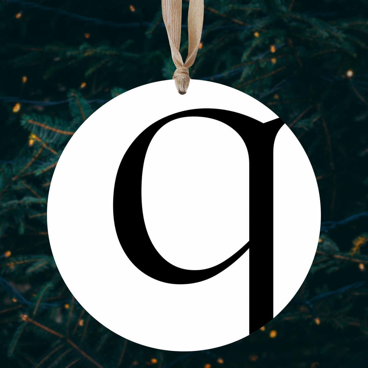 Minimalist Monogram Q| Wood Ornament | Eaches | Min 1