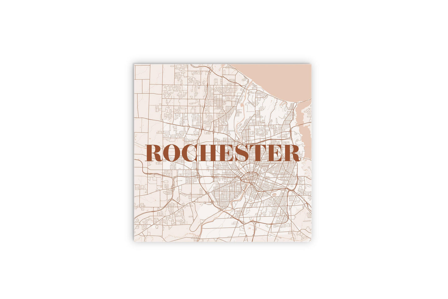 Modern Minimalist New York Rochester Map | Wood Sign | Eaches | Min 2