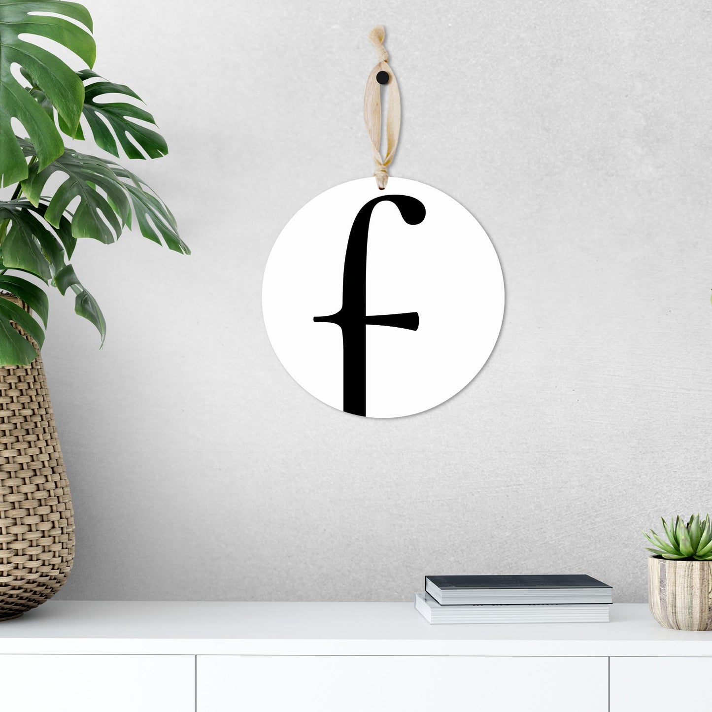 Minimalist Monogram F | Wood Ornament | Eaches | Min 1