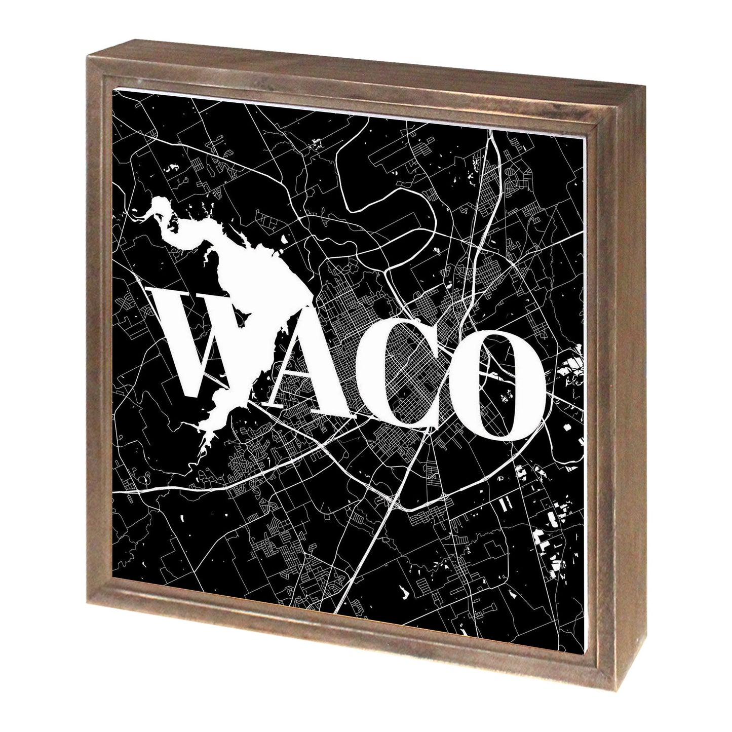 Minimalistic B&W Texas Waco Map | Wood Sign | Eaches | Min 1