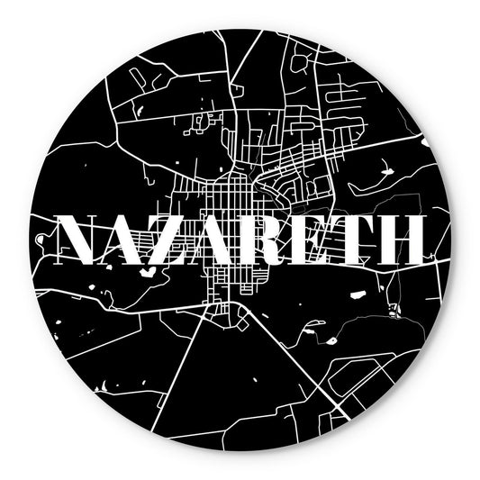 Minimalistic B&W Pennsylvania Nazareth Map | Wood Sign | Eaches | Min 1