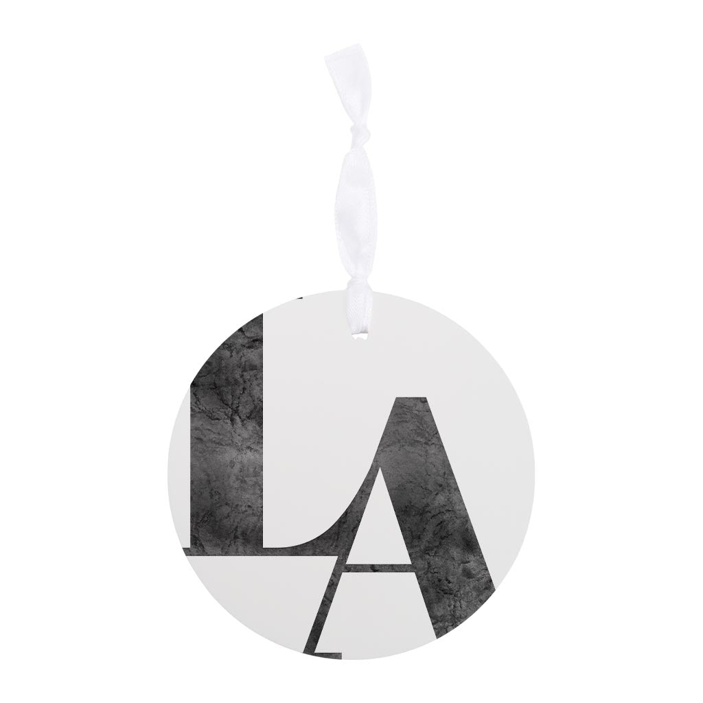 Modern White Louisiana Initials| Wood Ornament | Eaches | Min 6