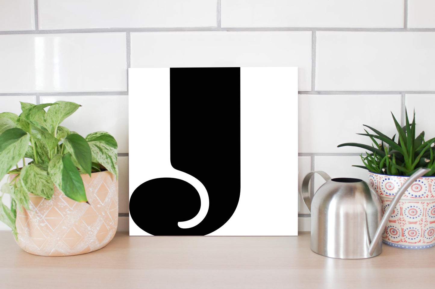 Fun Chunky Monogram J | Wood Sign | Eaches | Min 2