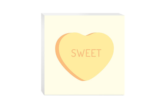 Message Hearts Sweet | Wood Block | Eaches | Min 2