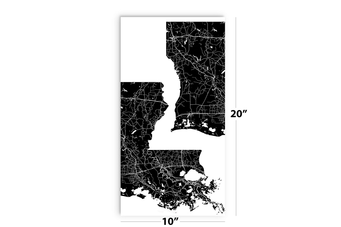 Modern Louisiana State Shape With Map | Wood Sign | Eaches | Min 2