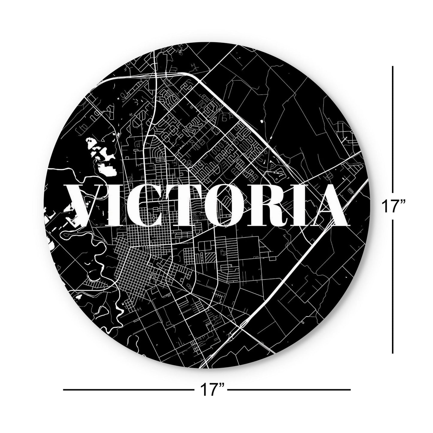 Minimalistic B&W Texas Victoria Map | Wood Sign | Eaches | Min 1