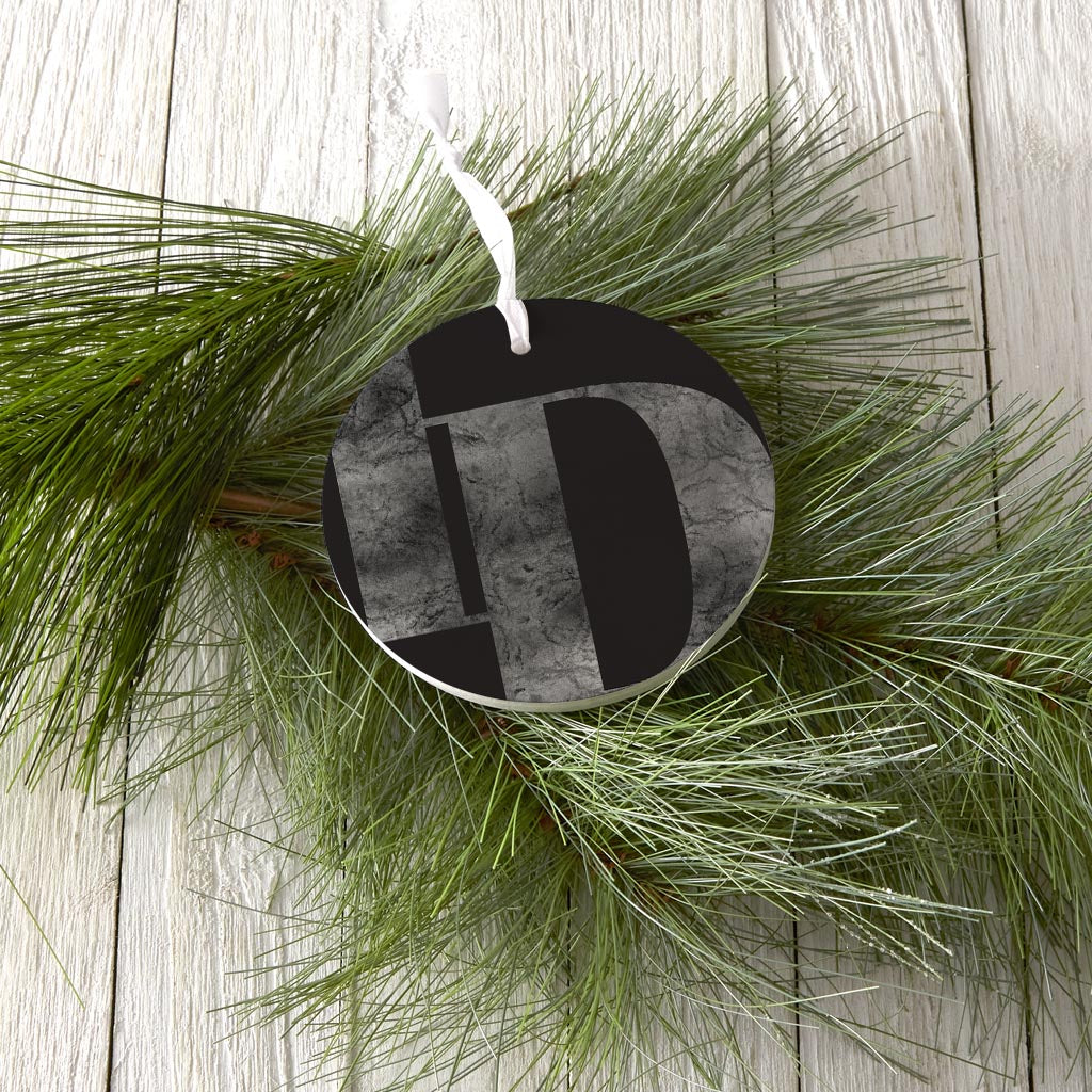 Minimalist B&W Idaho Black Initials | Wood Ornament | Eaches | Min 6