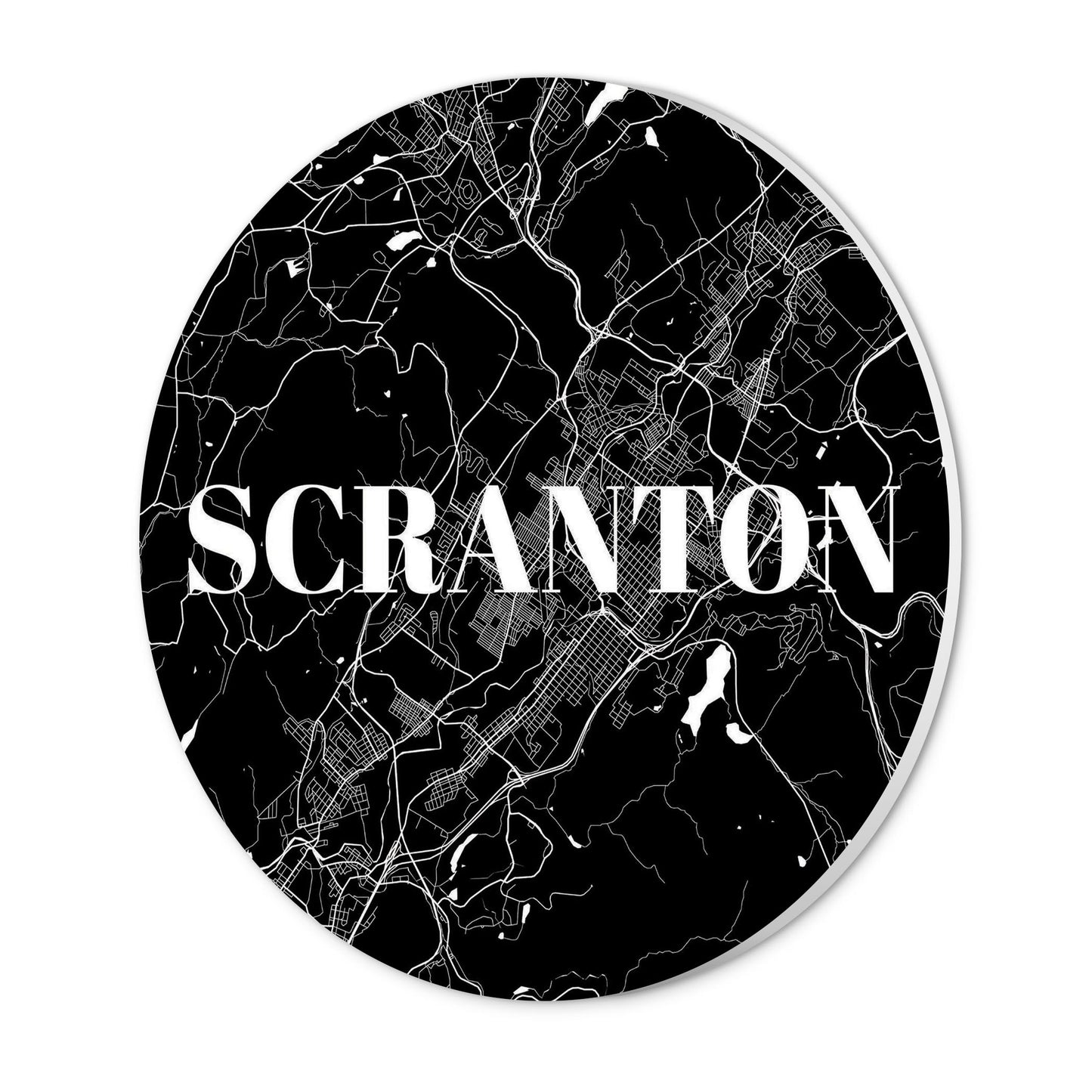 Minimalistic B&W Pennsylvania Scranton Map | Wood Sign | Eaches | Min 1