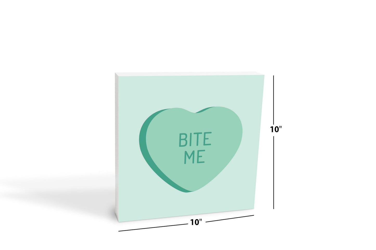 Funny Message Hearts Bite Me | Wood Block | Eaches | Min 2